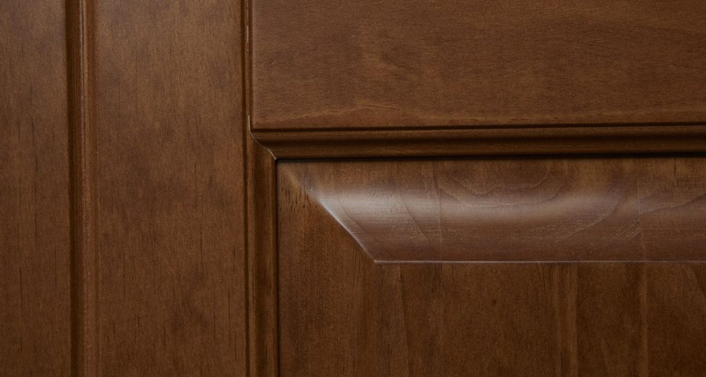 Detail of Mahogany stained Accoya® upholstery, framed model 7a